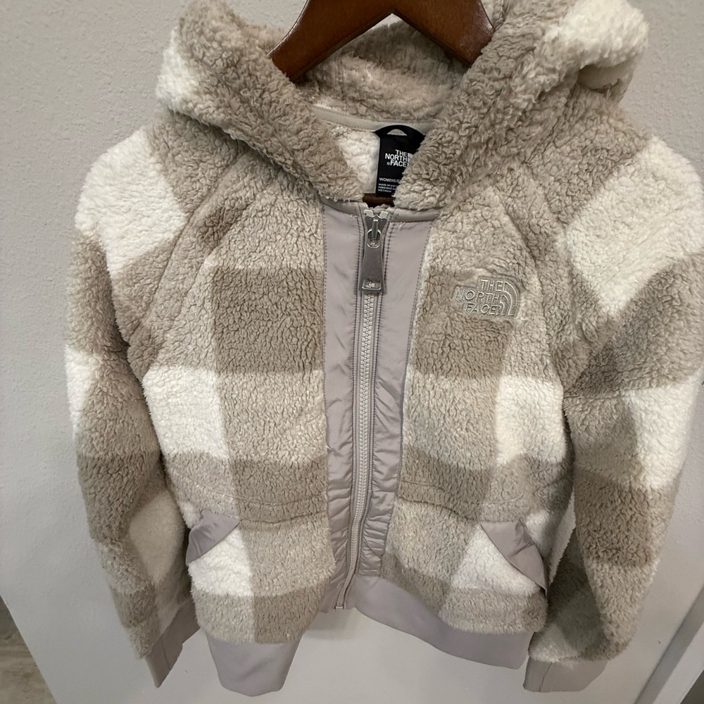 The North Face Women's Checkered Hoodie - Cream and Tan